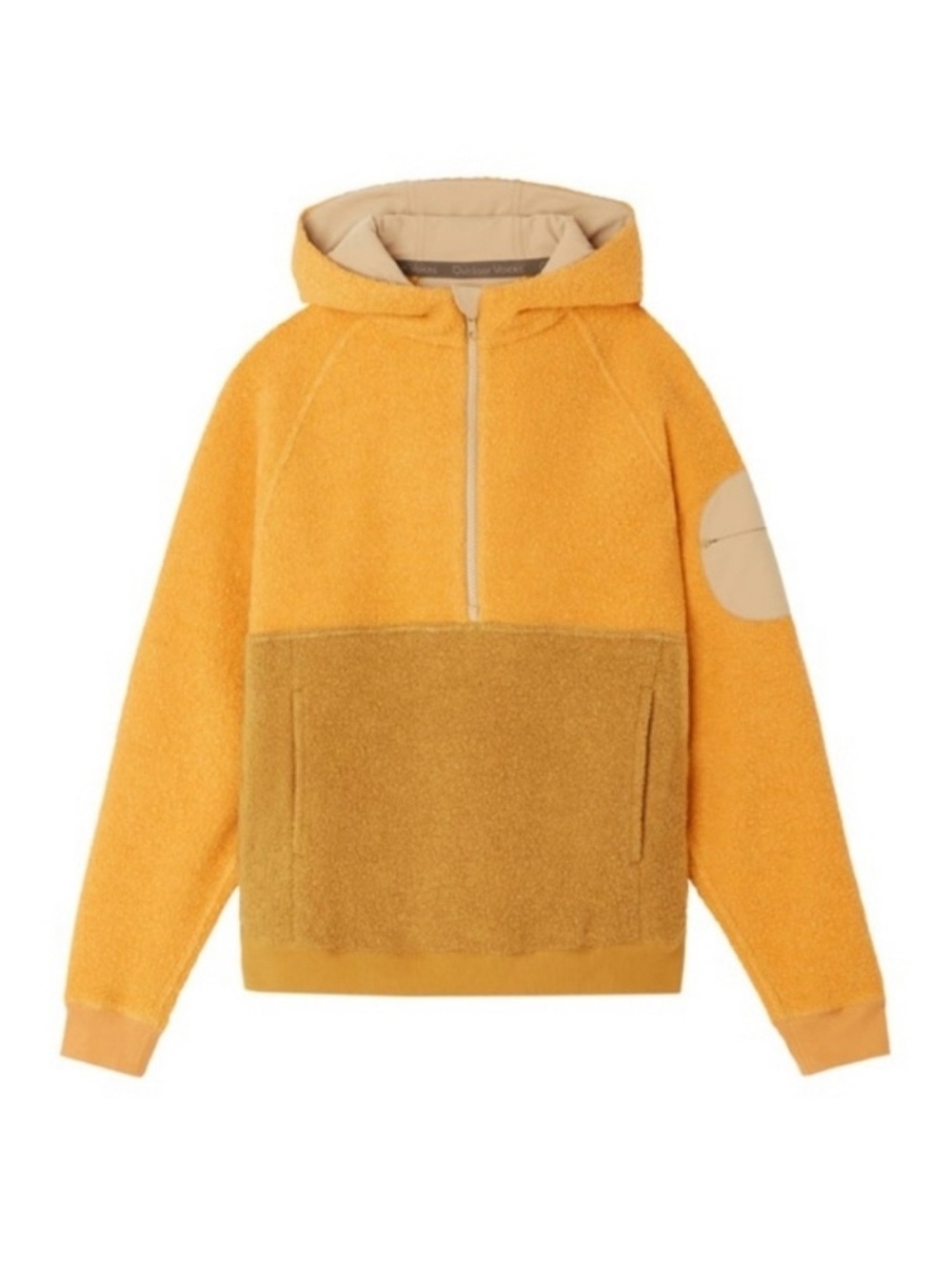 Outdoor Voices Yellow & Gold Teddy Fleece Hoodie Jacket